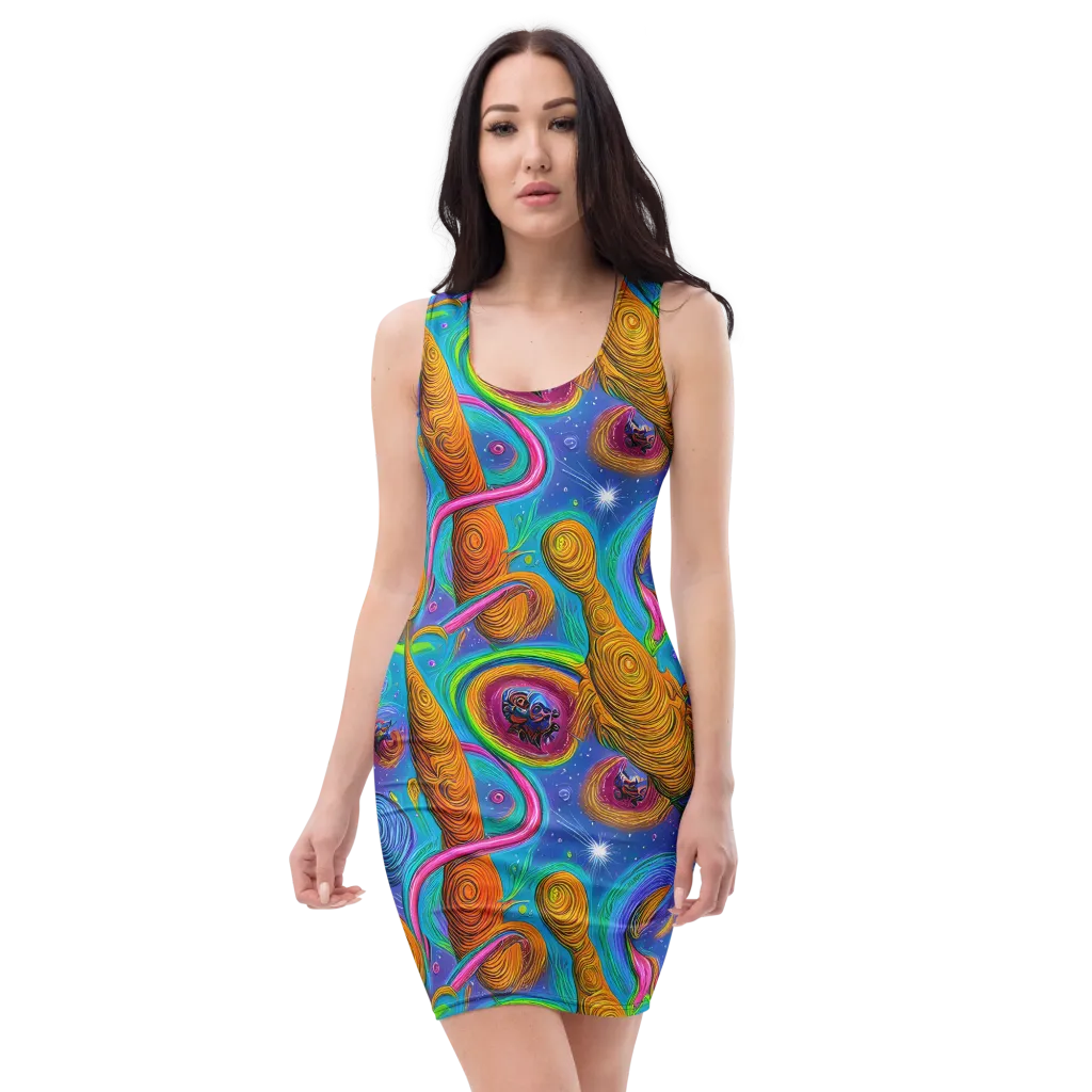 Turbulent Aura on Bodycon Dress — Front