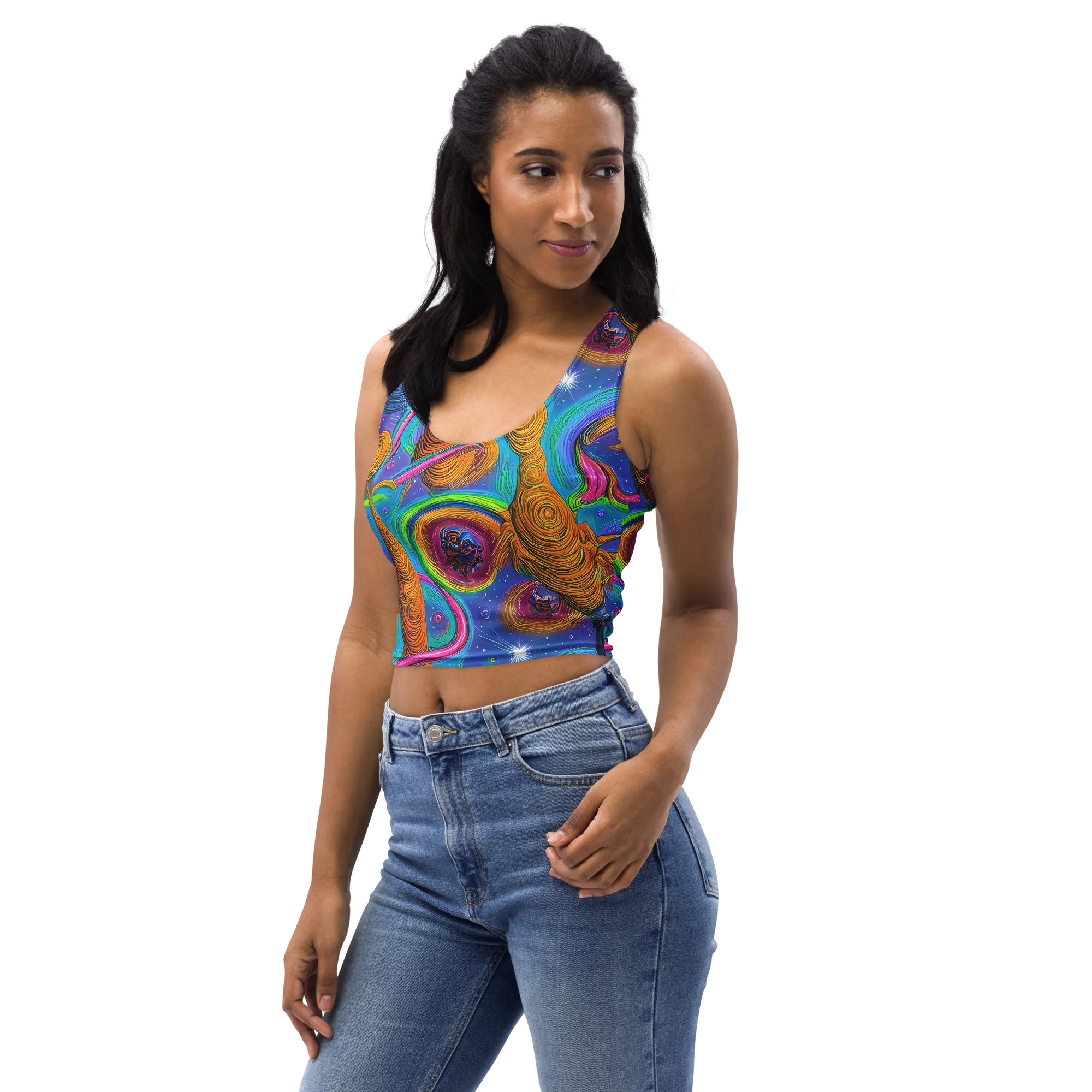 Turbulent Aura on Crop Top — Left Front