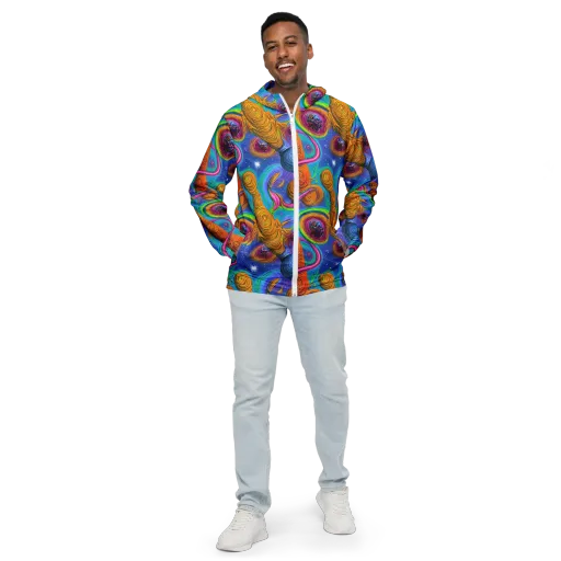 Turbulent Aura on a Men's Windbreaker