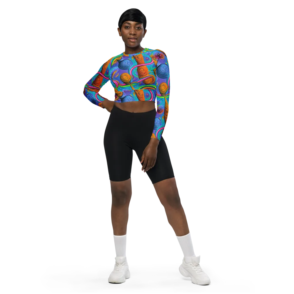 Turbulent Aura on Long Sleeve Crop Top — Front
