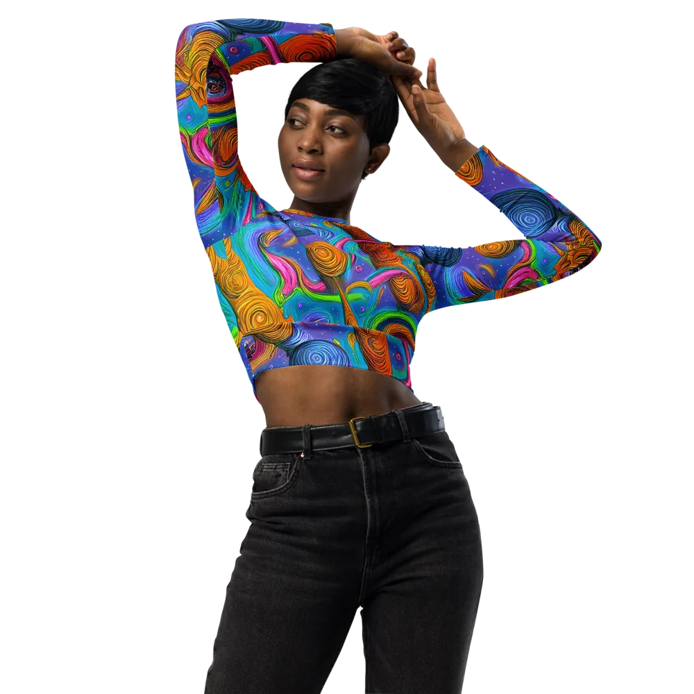 Turbulent Aura on Long Sleeve Crop Top — Front