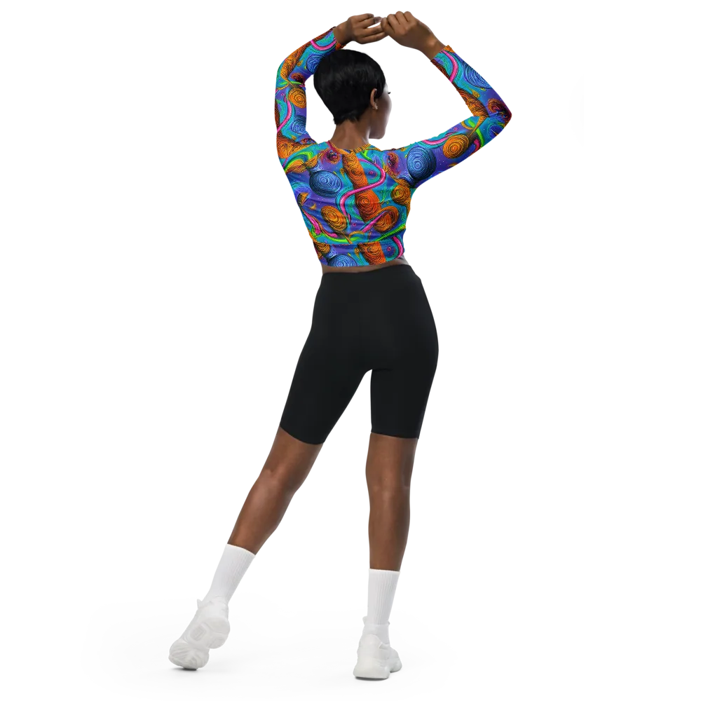 Turbulent Aura on Long Sleeve Crop Top — Back