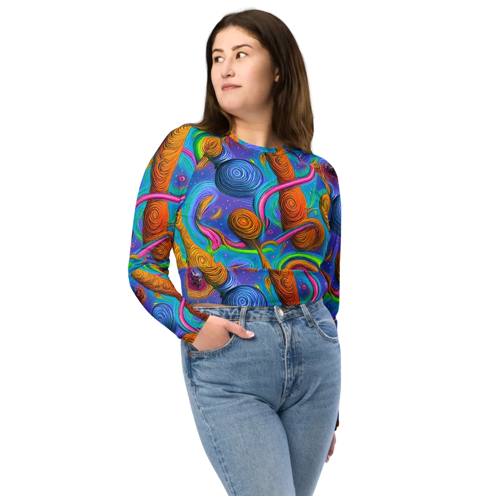 Turbulent Aura on Long Sleeve Crop Top — Front