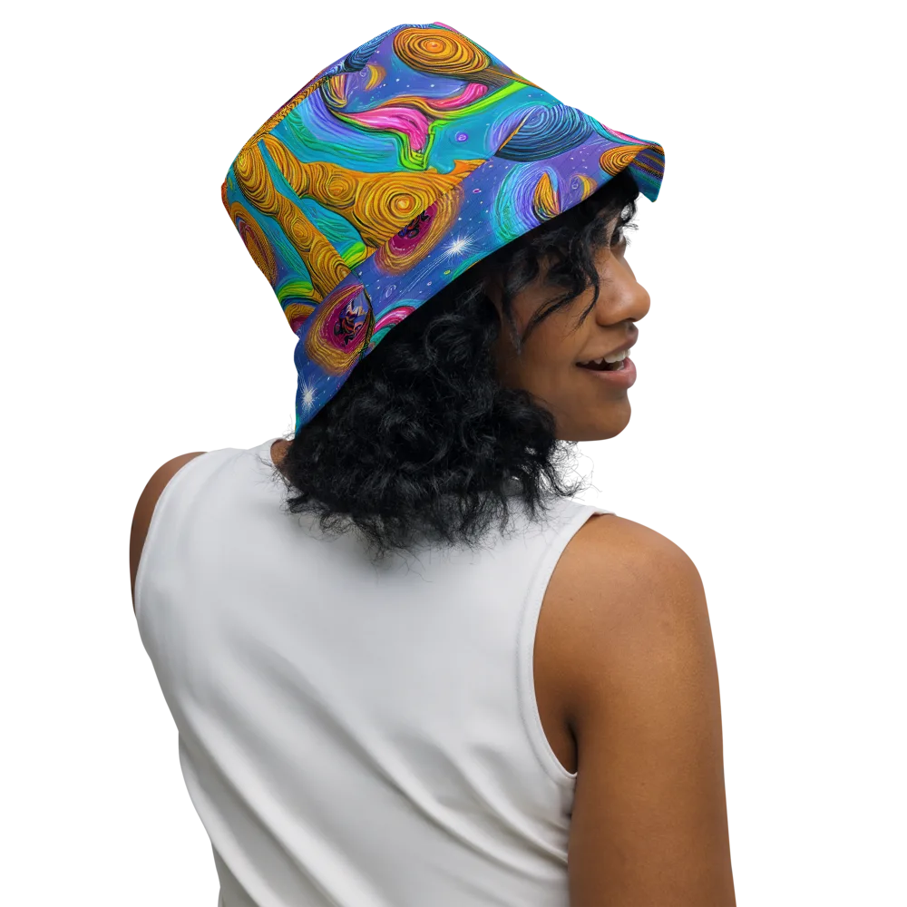 Turbulent Aura on Reversible Bucket Hat — Right Outside