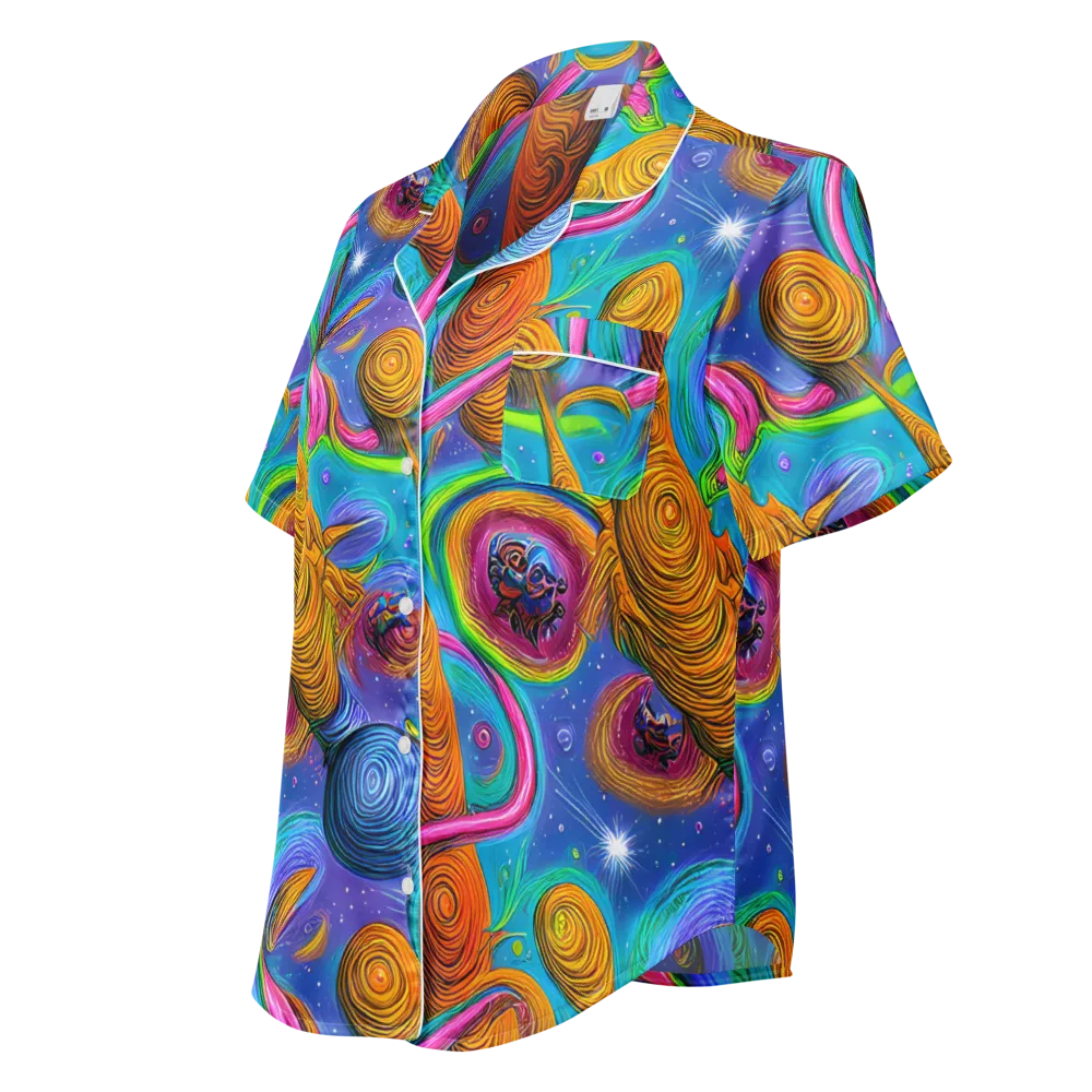 Turbulent Aura on Women's Short Sleeve Pajama Top — Left Front