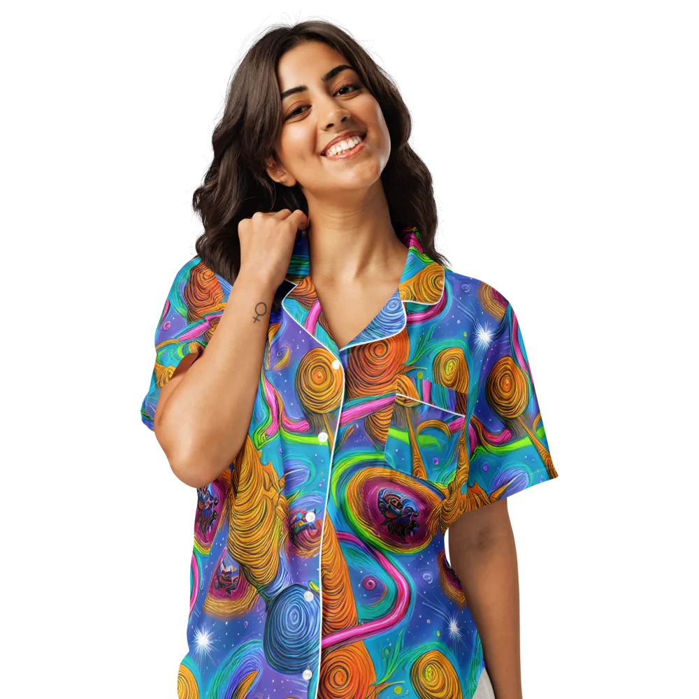 Turbulent Aura on Women's Short Sleeve Pajama Top — Front