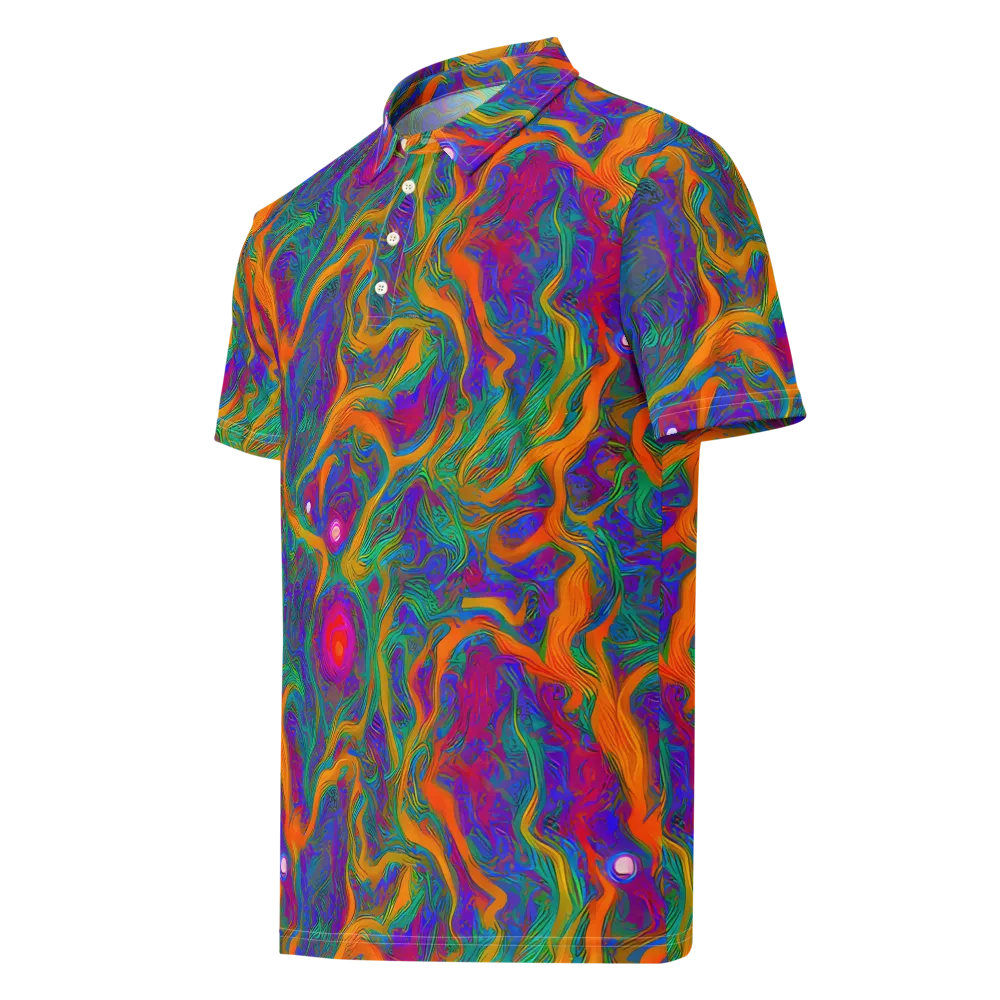 Neon Terrain on Men's Slim Fit Polo Shirt — Left Front
