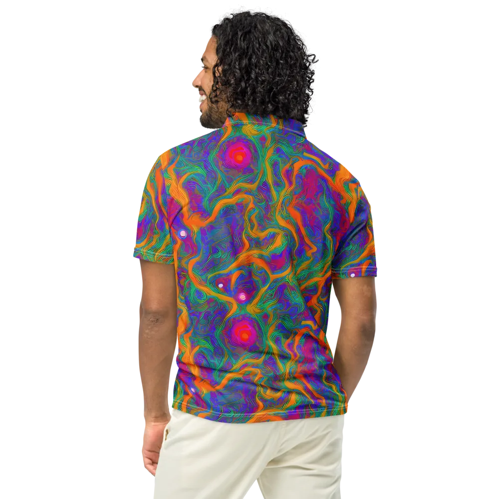 Neon Terrain on Men's Slim Fit Polo Shirt — Back