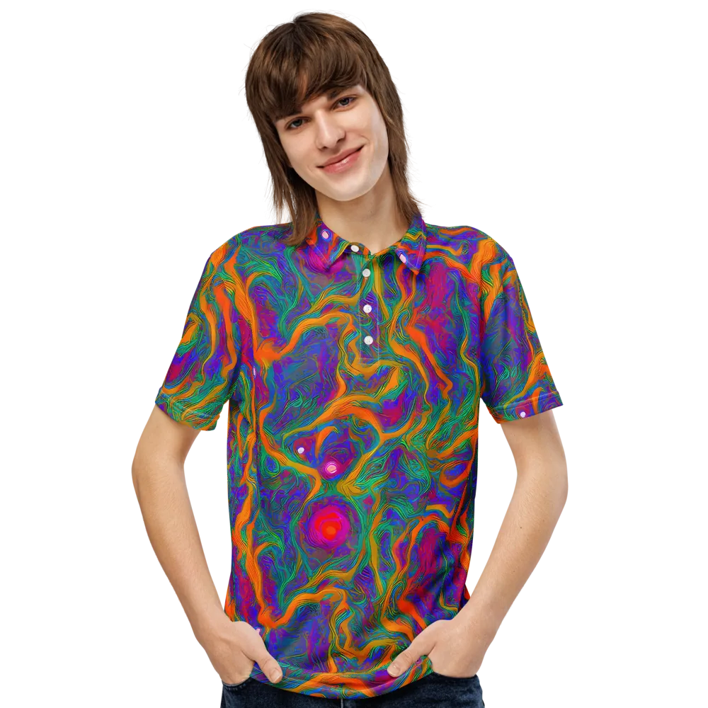 Neon Terrain on Men's Slim Fit Polo Shirt — Front