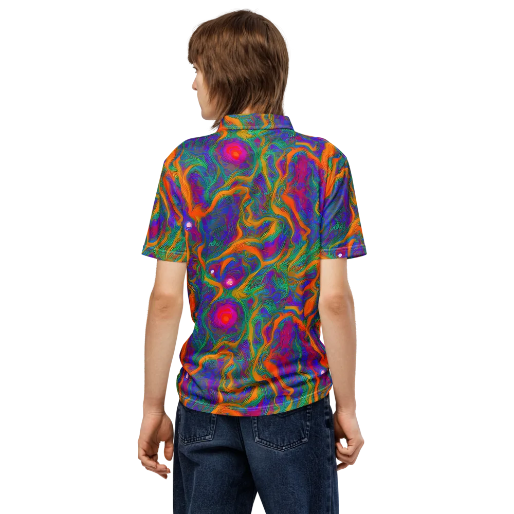 Neon Terrain on Men's Slim Fit Polo Shirt — Back