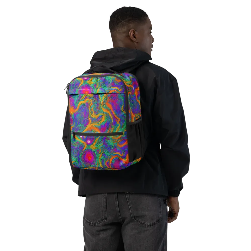 Neon Terrain on Utility Backpack — Back