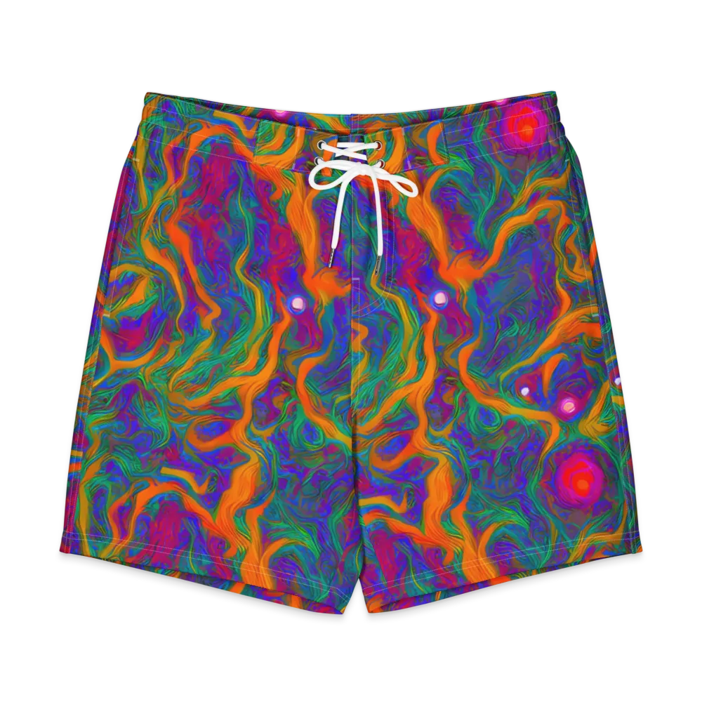 Neon Terrain on Men's Board Shorts — Front