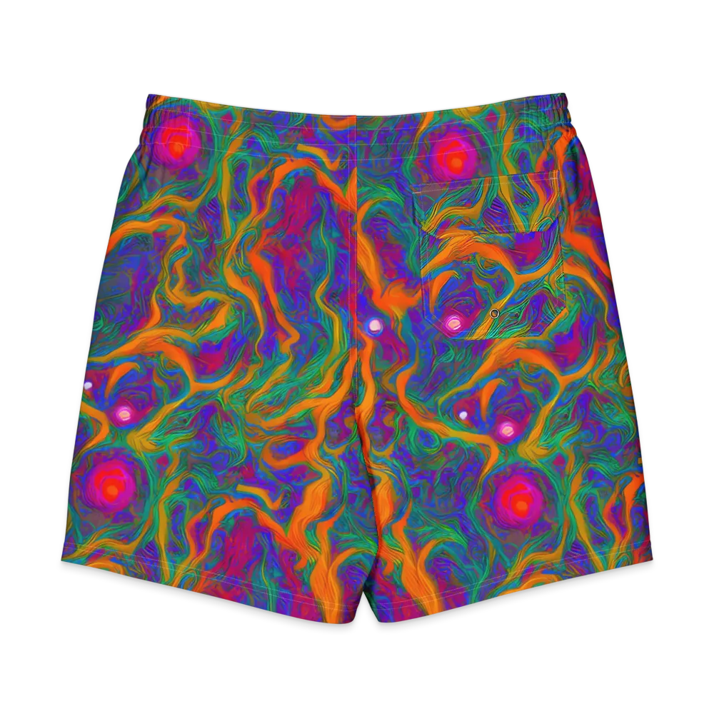 Neon Terrain on Men's Board Shorts — Back