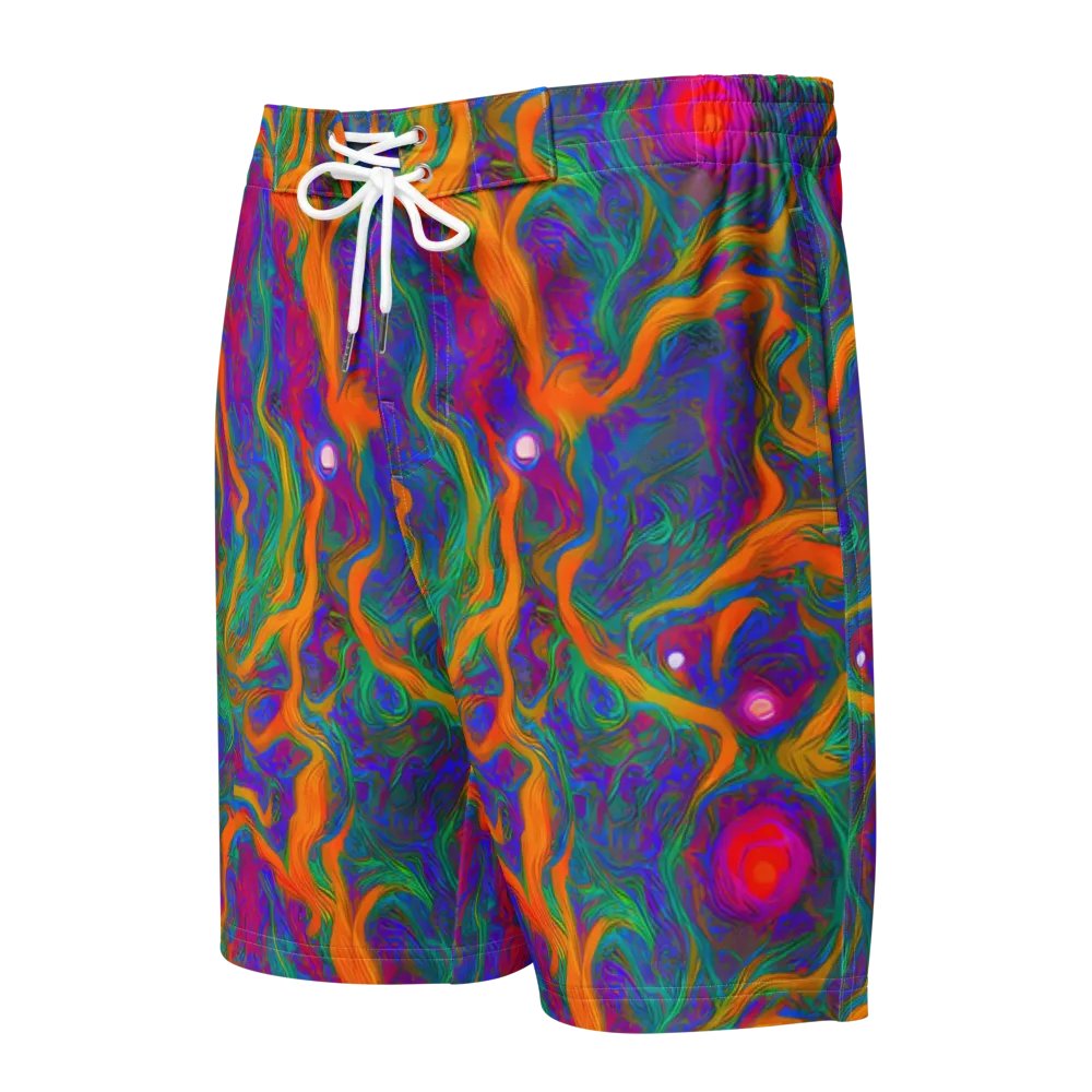Neon Terrain on Men's Board Shorts — Front