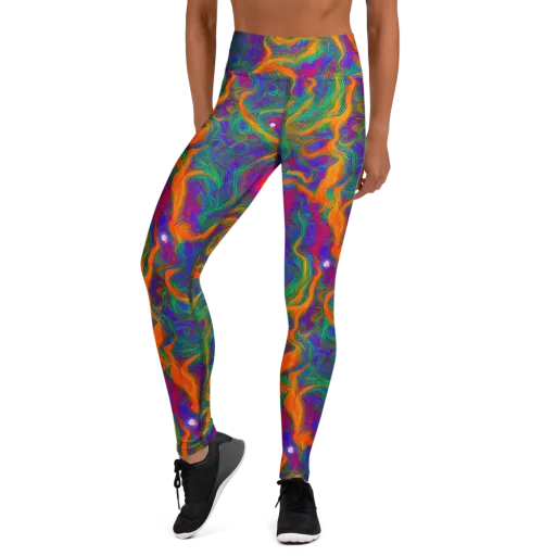 Neon Terrain on a Yoga Leggings