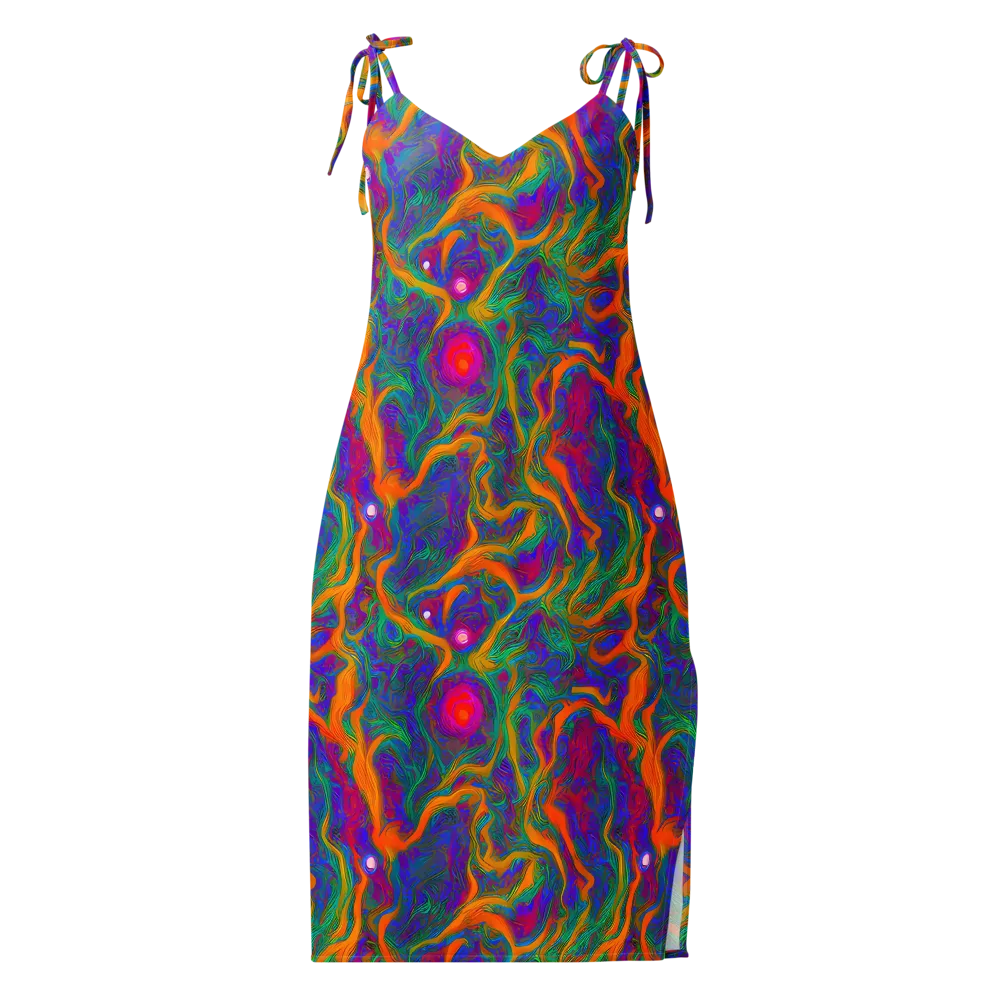 Neon Terrain on Slip Dress — Front