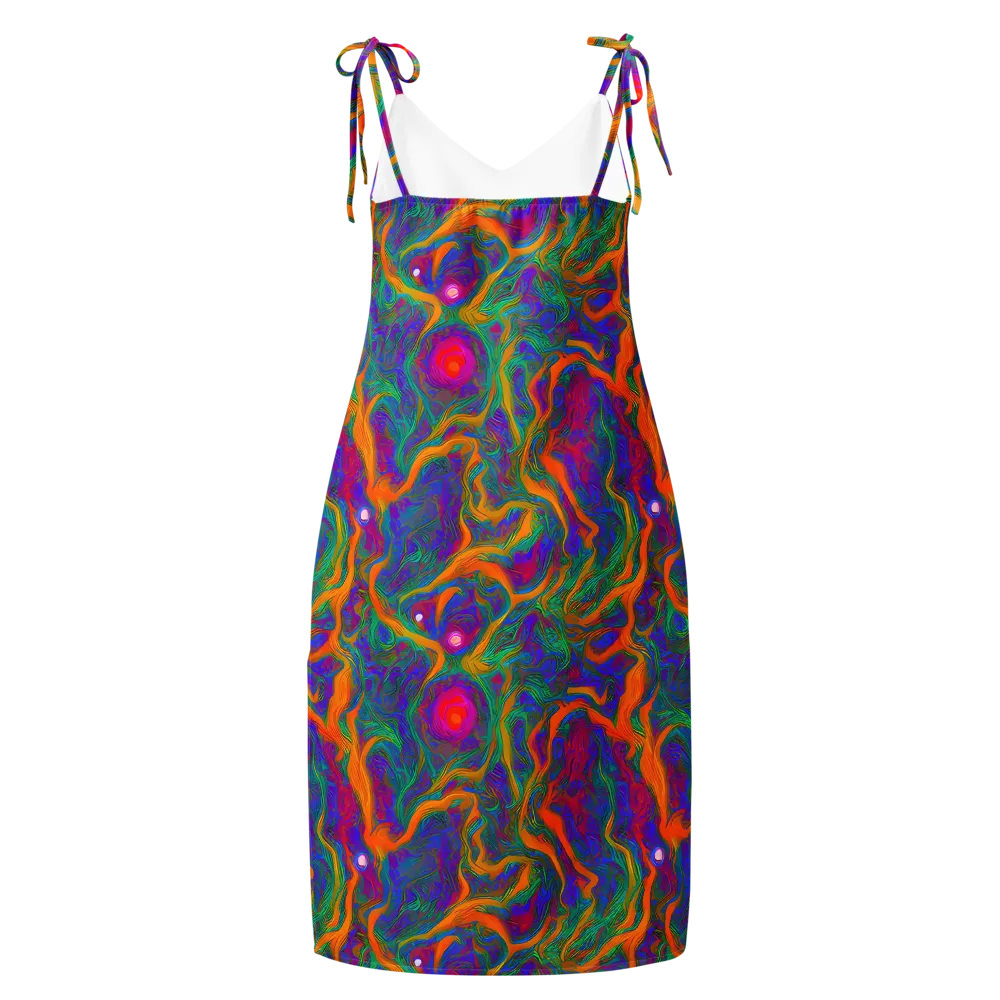 Neon Terrain on Slip Dress — Back