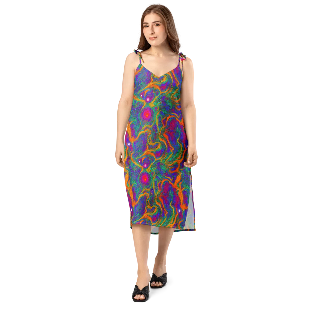 Neon Terrain on Slip Dress — Front