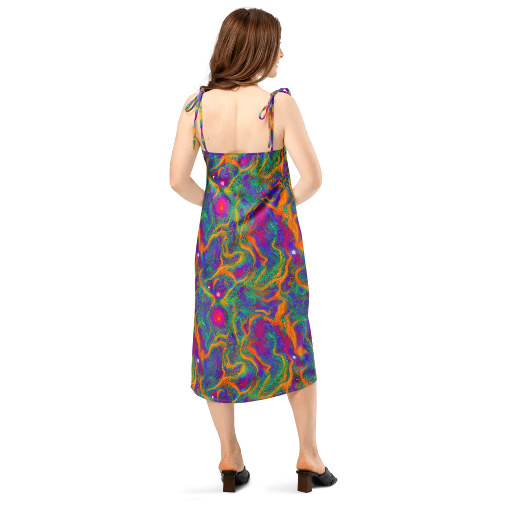 Neon Terrain on Slip Dress — Back