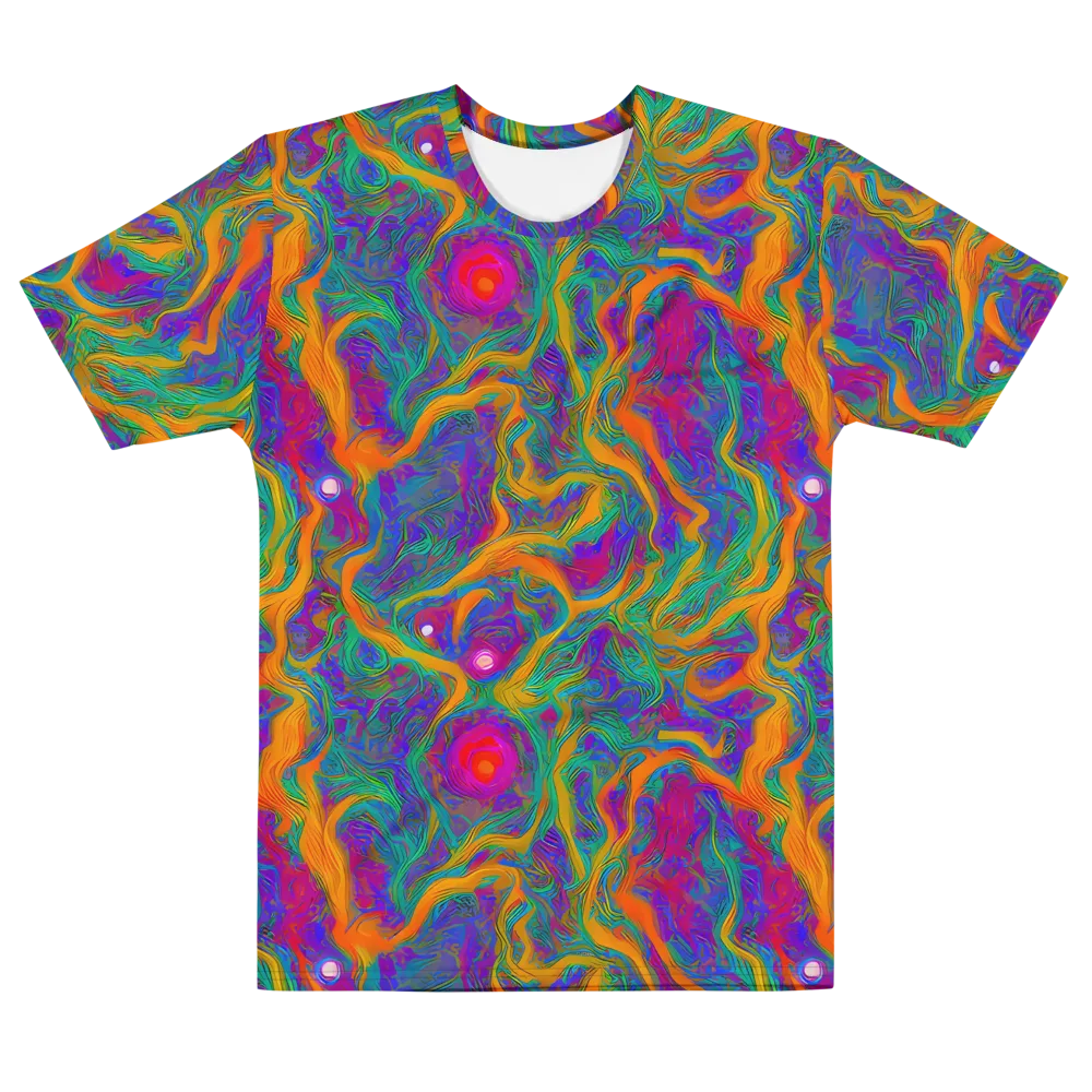 Neon Terrain on Men's Cotton Crew Neck T-Shirt — Front