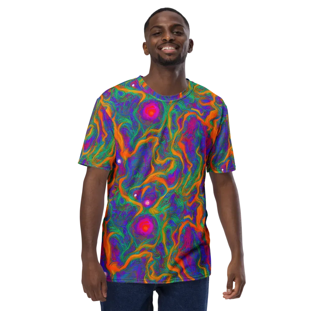 Neon Terrain on Men's Crew Neck T-Shirt — Front