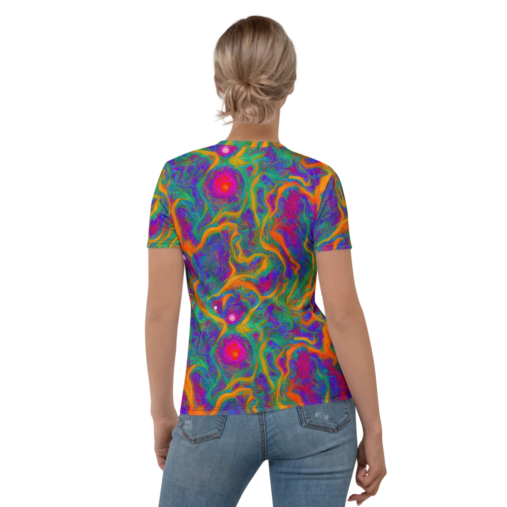 Neon Terrain on Women's Crew Neck T-Shirt — Back