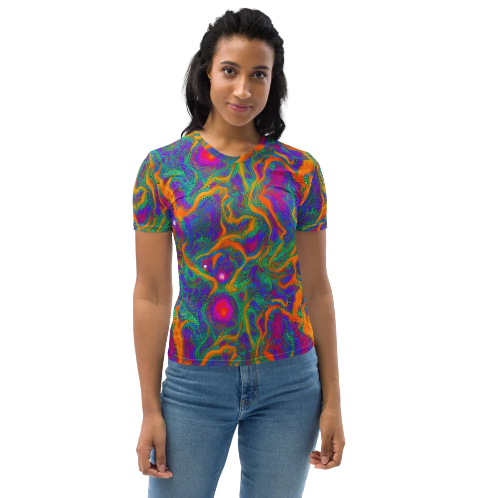 Neon Terrain on Women's Crew Neck T-Shirt — Front