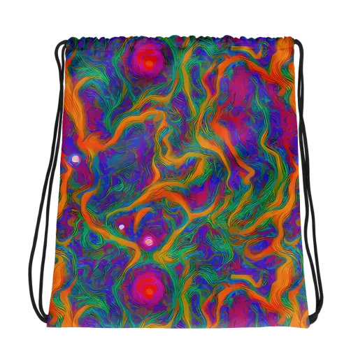 Neon Terrain on a Drawstring Bag