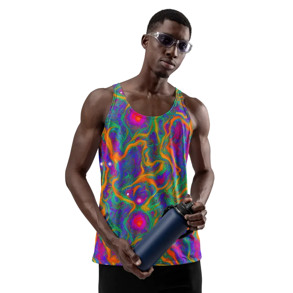 Neon Terrain on Men's Tank Top — Front
