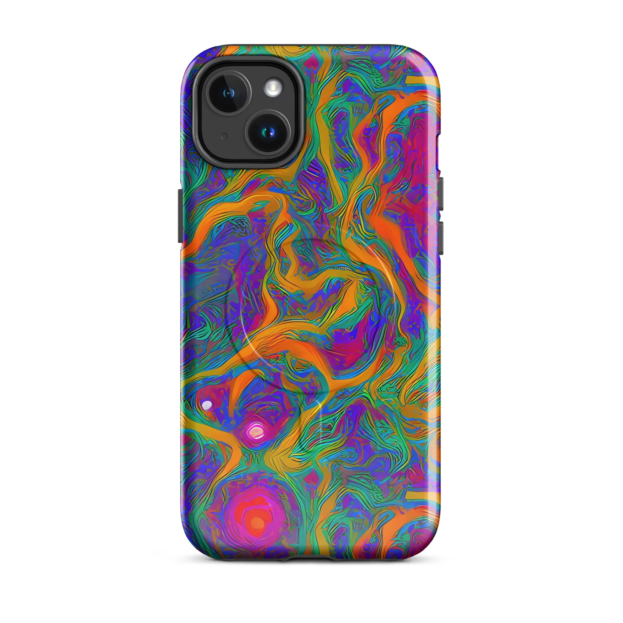 Neon Terrain on MagSafe Tough Case for iPhone® — Front