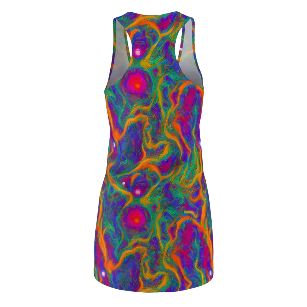 Neon Terrain on Racerback Dress — Back