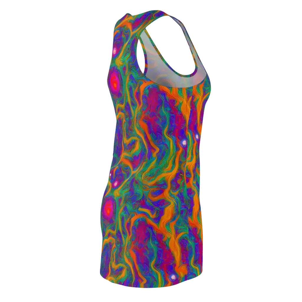 Neon Terrain on Racerback Dress — Back Side