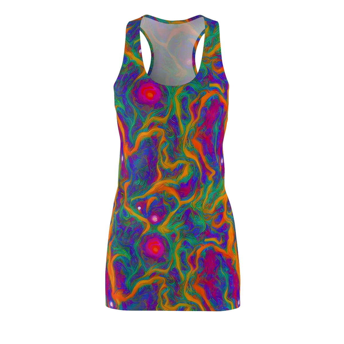 Neon Terrain on Racerback Dress — Front