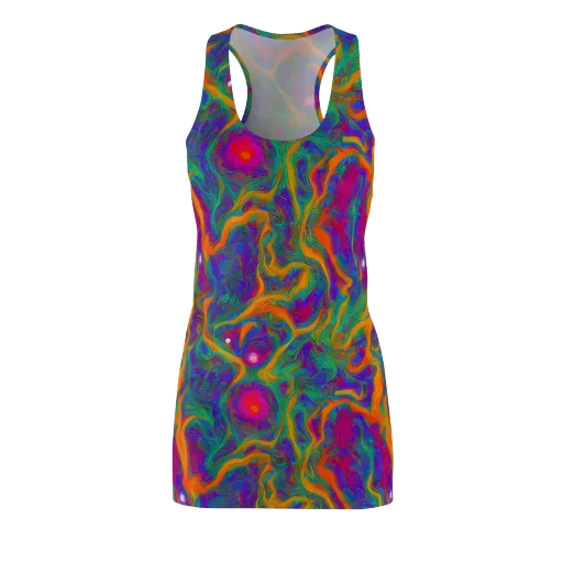 Neon Terrain on a Racerback Dress