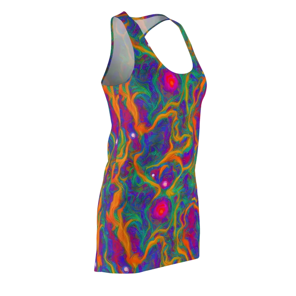 Neon Terrain on Racerback Dress — Front Side