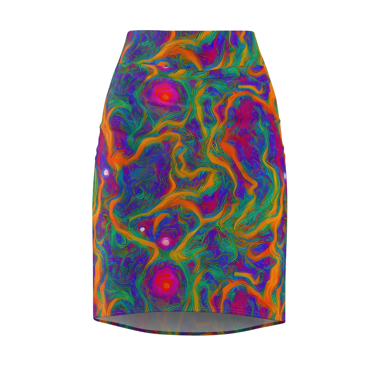 Neon Terrain on Pencil Skirt — Front