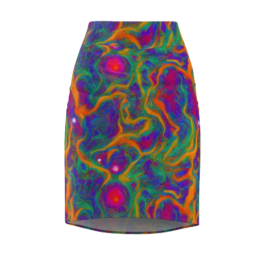 Neon Terrain on a Pencil Skirt