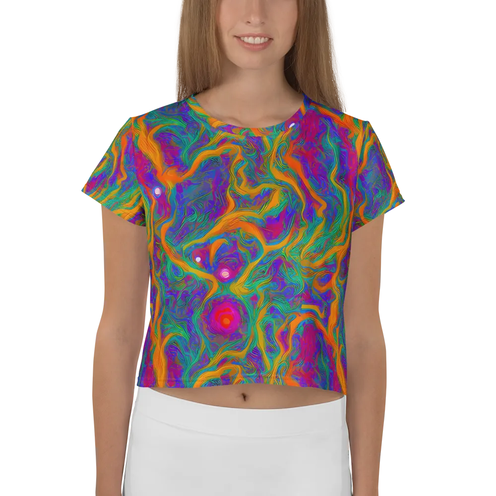 Neon Terrain on Crop Tee — Front