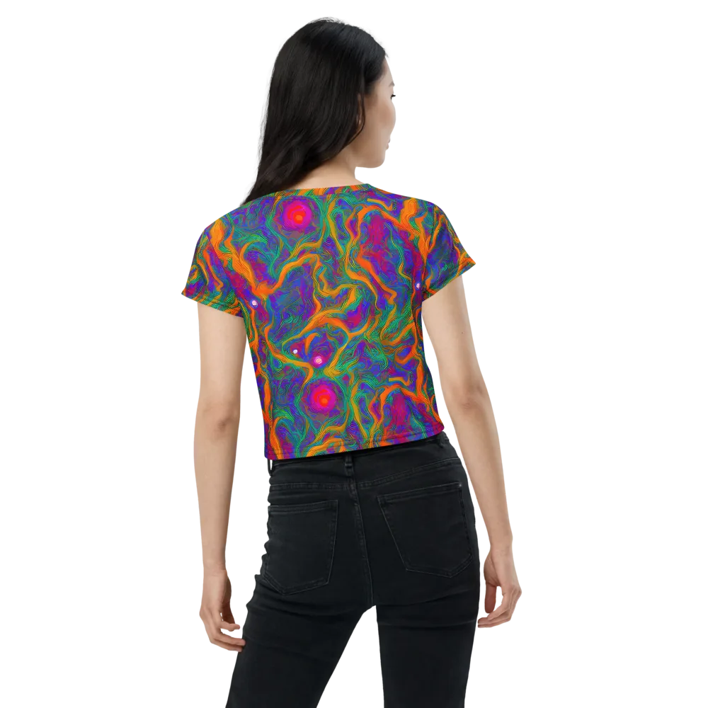 Neon Terrain on Crop Tee — Back