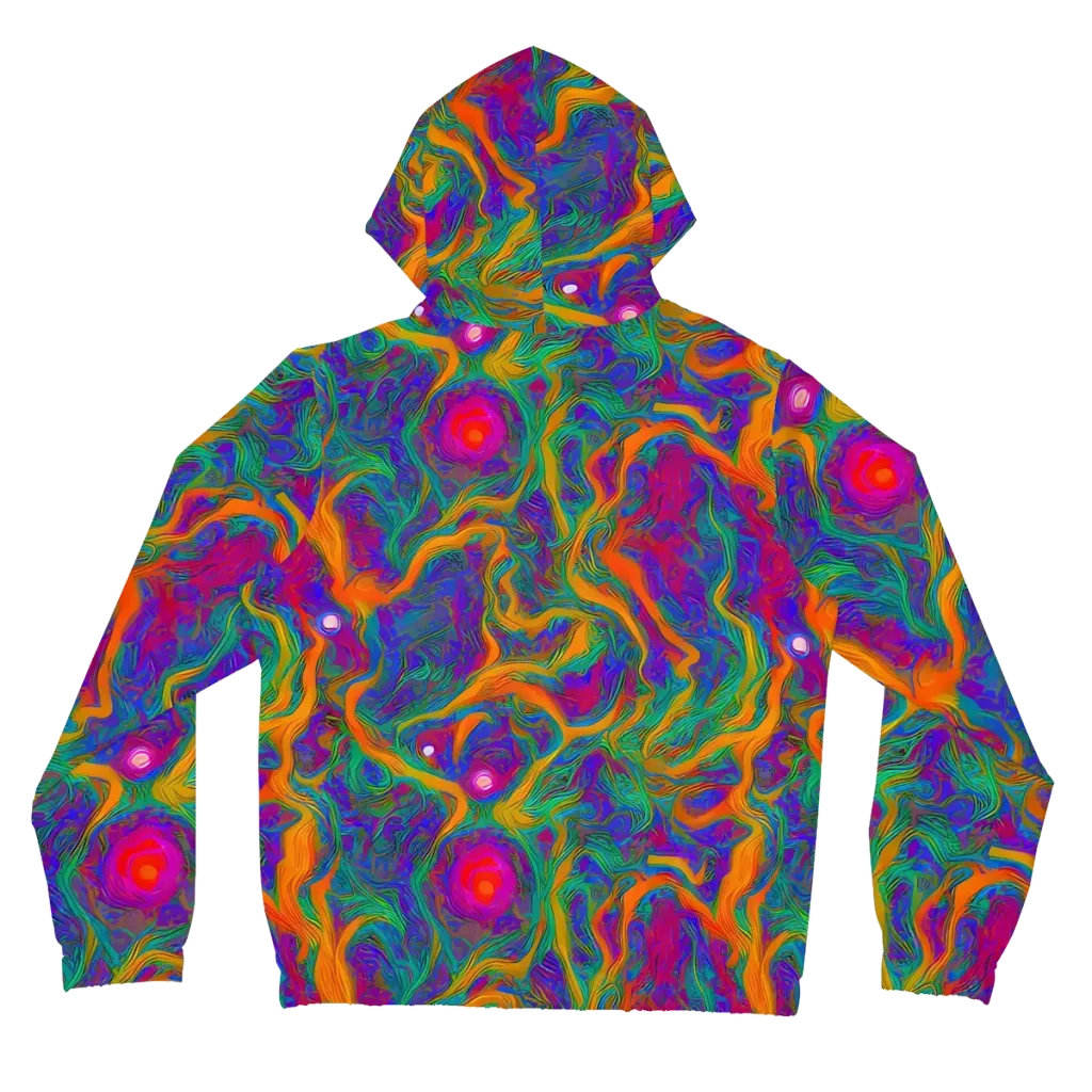 Neon Terrain on Women's Full-Zip Hoodie — Back