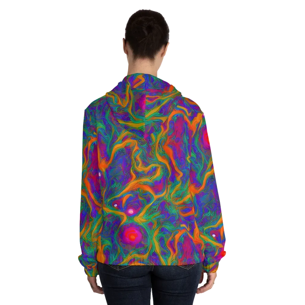 Neon Terrain on Women's Full-Zip Hoodie — Back On Person