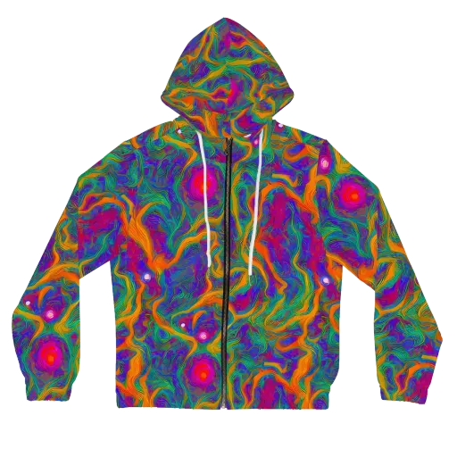 Neon Terrain on a Women's Full-Zip Hoodie