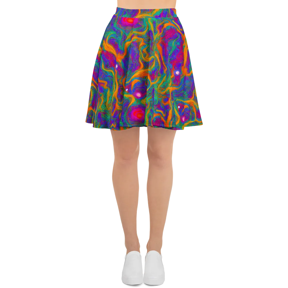 Neon Terrain on Skater Skirt — Front