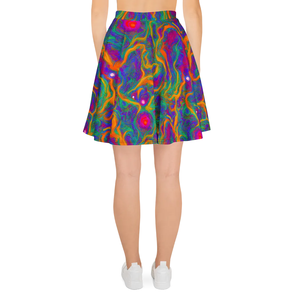 Neon Terrain on Skater Skirt — Back