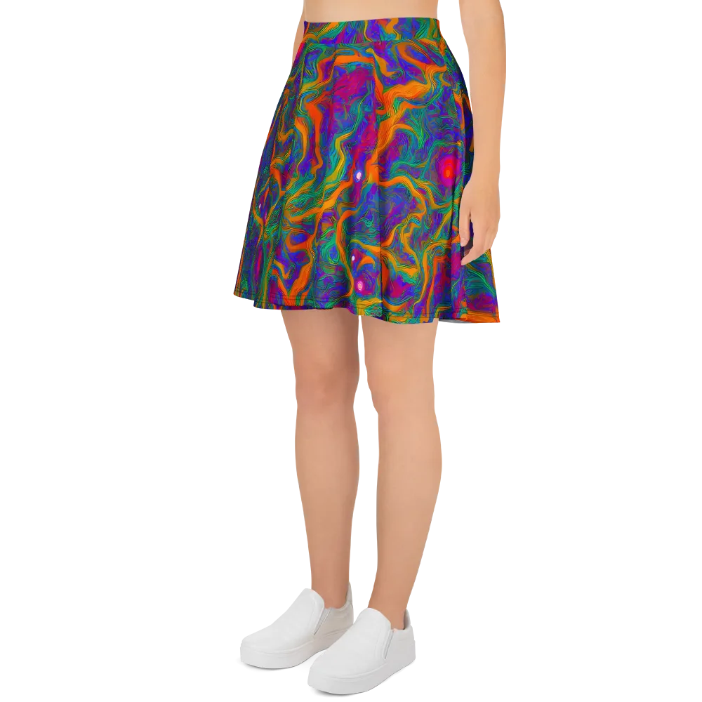 Neon Terrain on Skater Skirt — Left