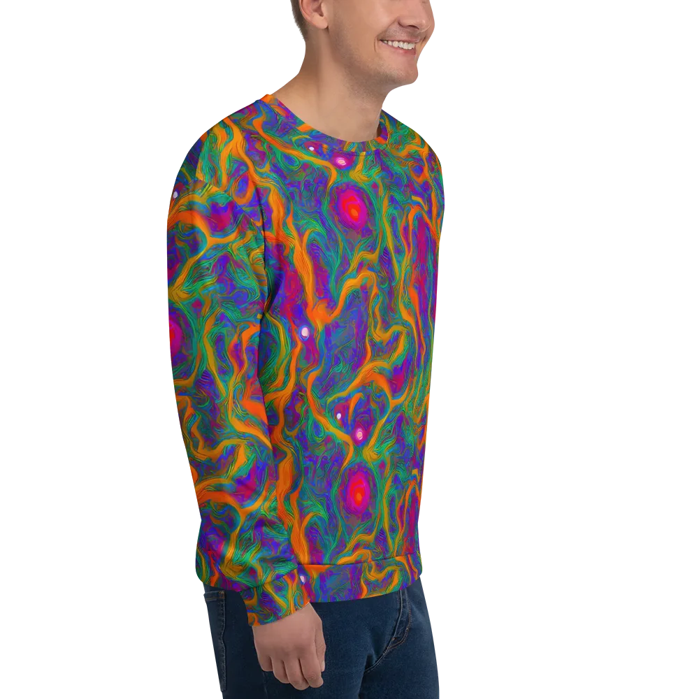 Neon Terrain on Sweatshirt — Right Front
