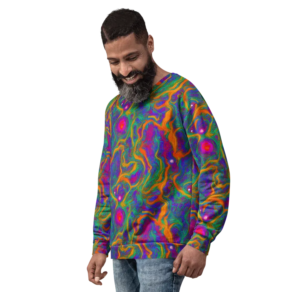 Neon Terrain on Sweatshirt — Left Front