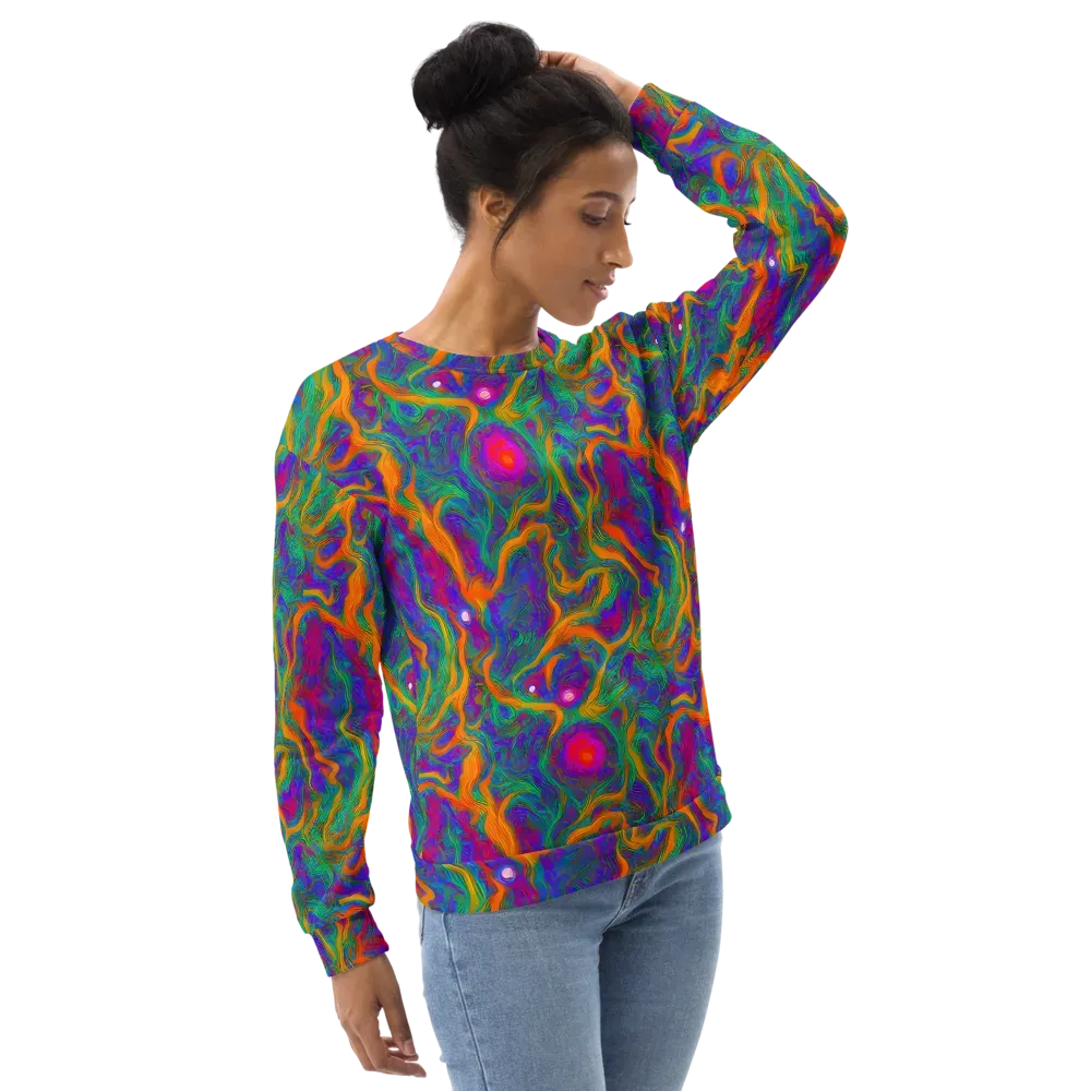 Neon Terrain on Sweatshirt — Right Front
