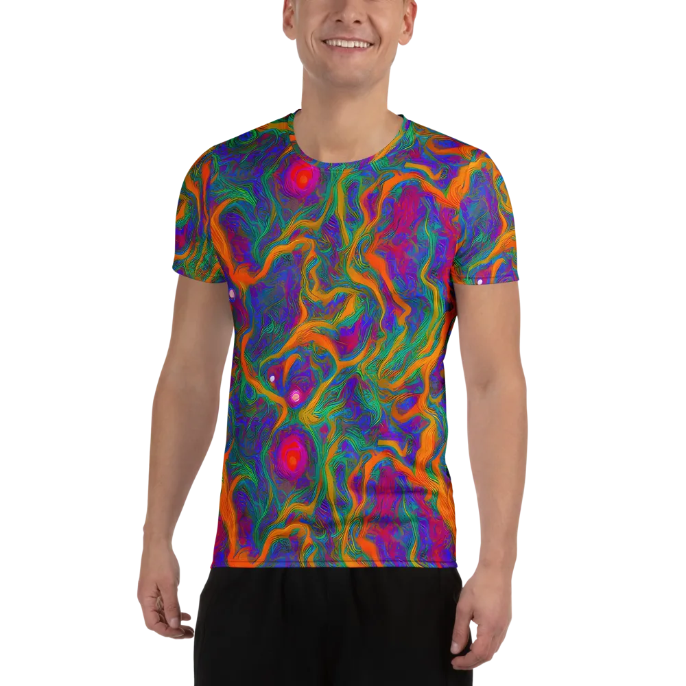 Neon Terrain on Men's Athletic T-Shirt — Front