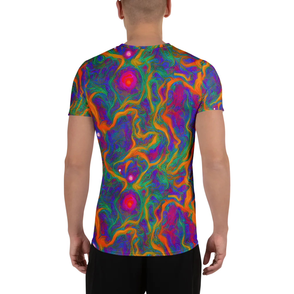 Neon Terrain on Men's Athletic T-Shirt — Back